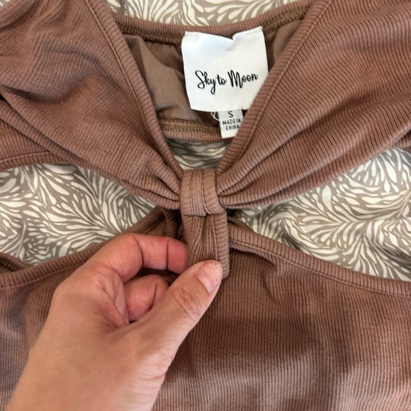 Brown Cut-Out Mini Dress - Picture 3 of 5